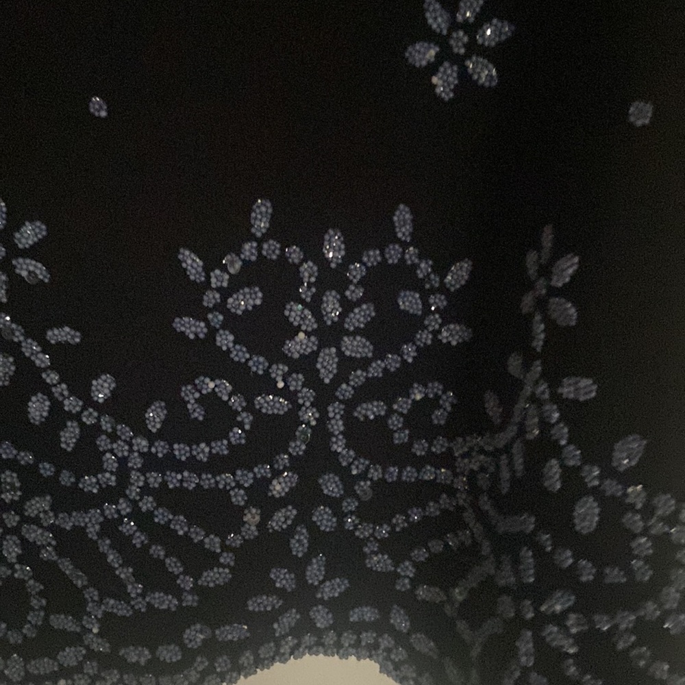 Dressbarn XL black petite dress camisole with small blue beading - Picture 2 of 2